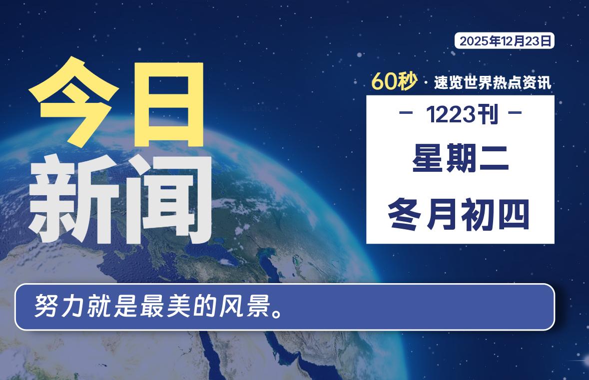 12月23日，星期二, 每天60秒读懂全世界！-罗博客
